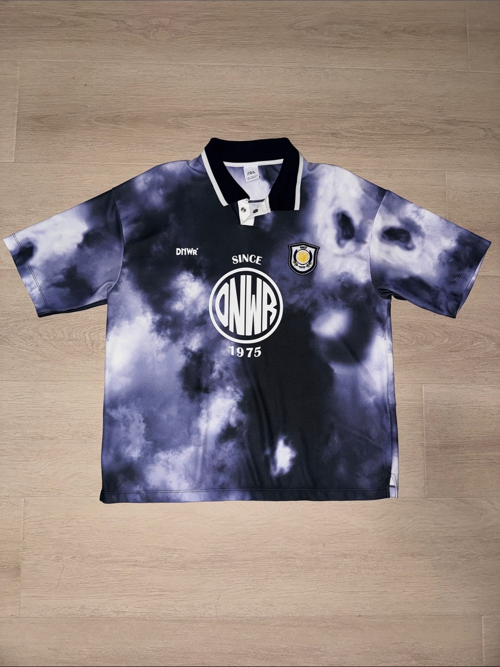Zara X DNWR Tie-Dye Stylish Polo Shirt - Purple & White with Back Print
